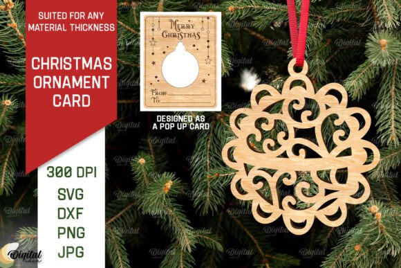Download XMas Ornament Laser Cut. Pop Up Card SVG - Premium Bundle